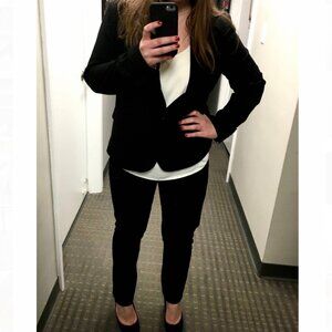 Ann Taylor matching suit. Petite Devin fit 10P pants, 12P petite suit coat.